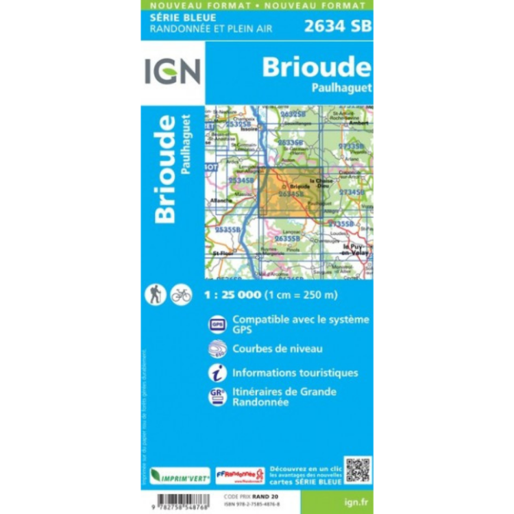Carte IGN "Brioude / Paulhaguet"