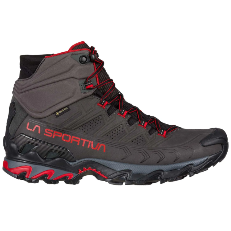 Chaussures La Sportiva "Ultra Raptor II Mid Leather GTX Carbon/Tango Red" - Homme
