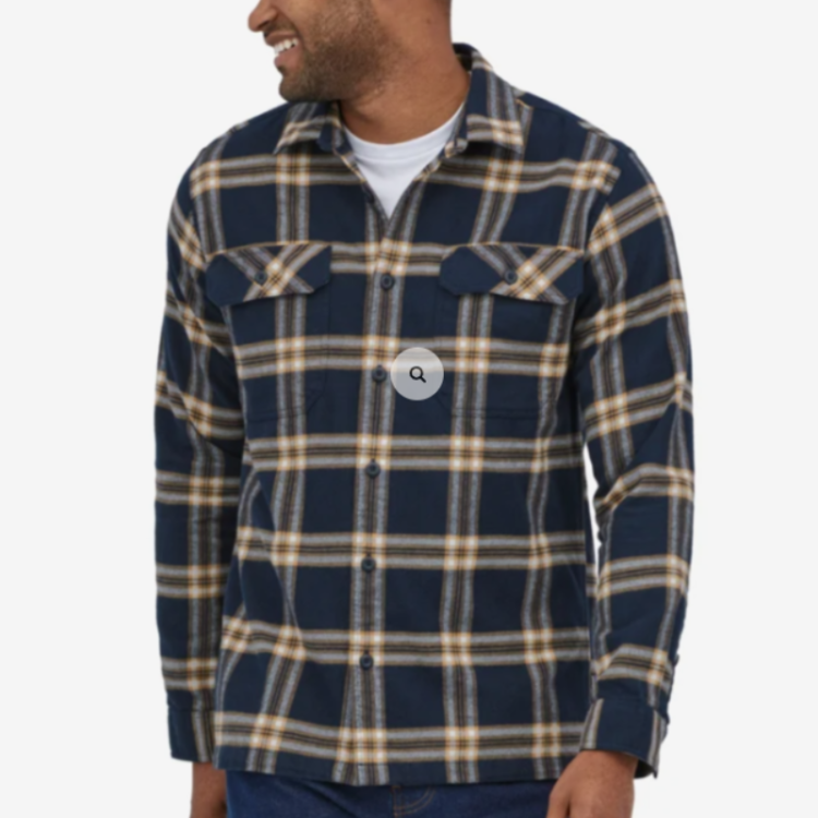 Chemise Patagonia "L/S Organic Cotton MW Fjord Flannel Shirt" - Homme  Taille S Couleur Bleu marine