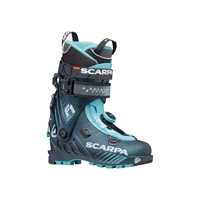 Chaussures de ski de randonnée Scarpa "F1 Anthracite Aqua" - Femme